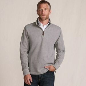 🆕️ Lands' End Men's Herringbone Quarter Zip Pullover Sweater